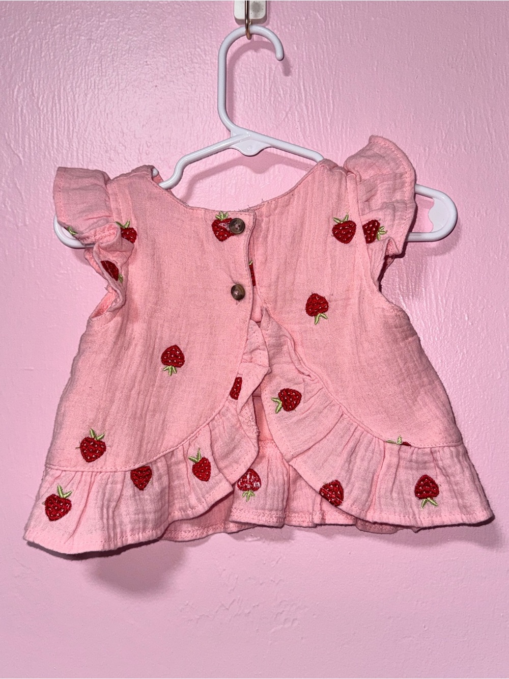 Pink Strawberry Ruffle Kids Matching Set - Picture 4 of 5